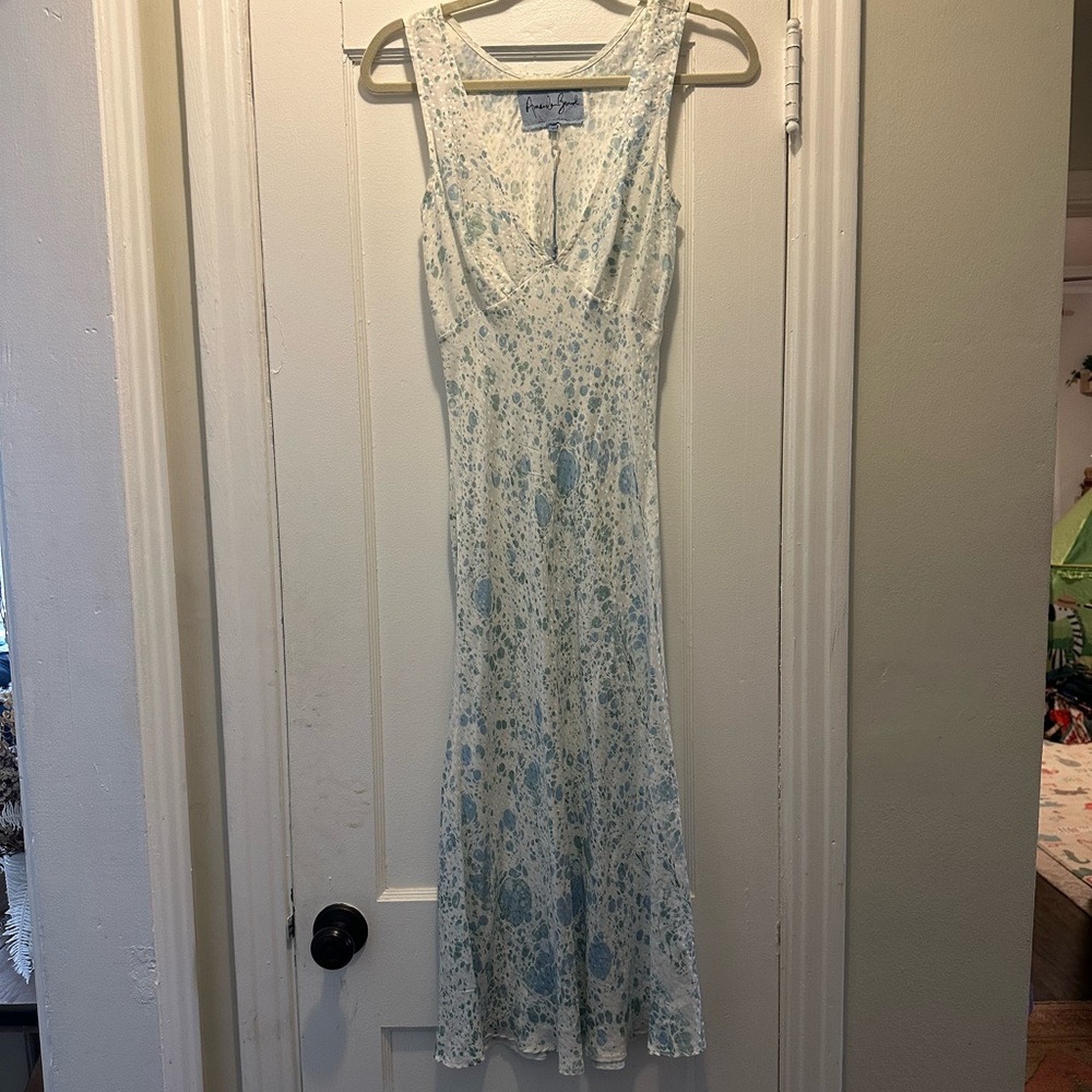 NWOT Amanda Bond 100% Silk Hand Dyed Midi Dress.